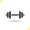 Dumbbell drop shadow icon. Isolated vector illustration. Gym barbell symbol